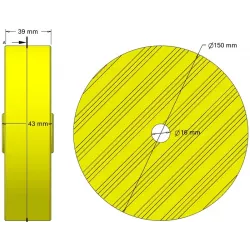Rouleau n° 318 – rouleau en plastique Ø150 mm pour machines Guaresi | OEM Guaresi P7755190000 | fabricant KiJ