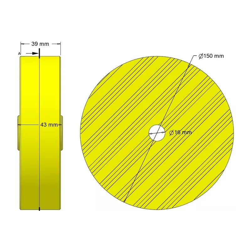 Rouleau n° 318 – rouleau en plastique Ø150 mm pour machines Guaresi | OEM Guaresi P7755190000 | fabricant KiJ