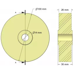 Rouleau n° 330 – rouleau en plastique Ø100 mm pour machines Sandei | fabricant KiJ