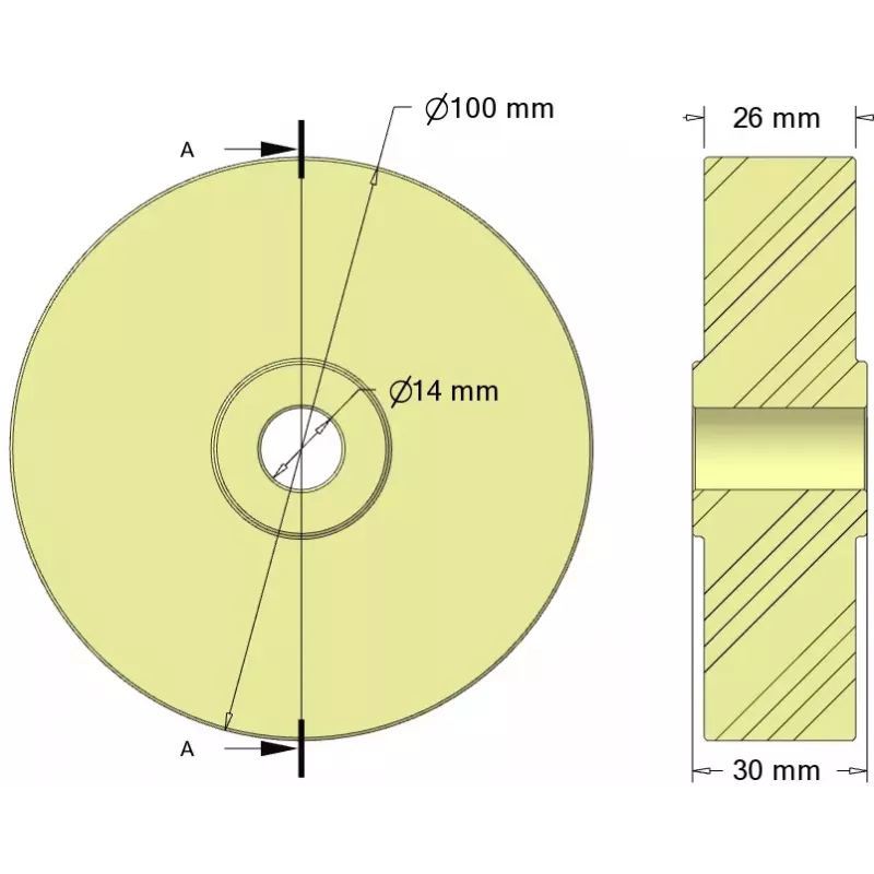 Rouleau n° 330 – rouleau en plastique Ø100 mm pour machines Sandei | fabricant KiJ