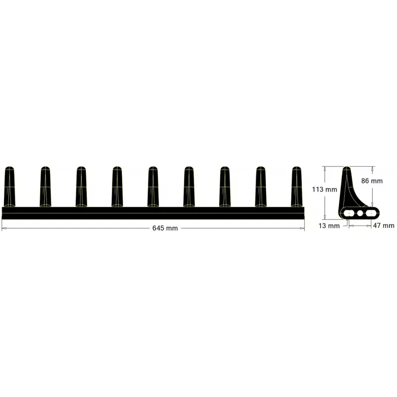Palette en caoutchouc 9 dents – palette fabriquée par KiJ | OEM 208036, 208011 | fabricant KiJ