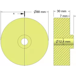 Rouleau n° 68 – rouleau porteur en plastique Ø88 mm pour machines Grimme | OEM Grimme 088.00168 | fabricant KiJ