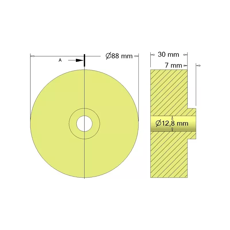 Rouleau n° 68 – rouleau porteur en plastique Ø88 mm pour machines Grimme | OEM Grimme 088.00168 | fabricant KiJ