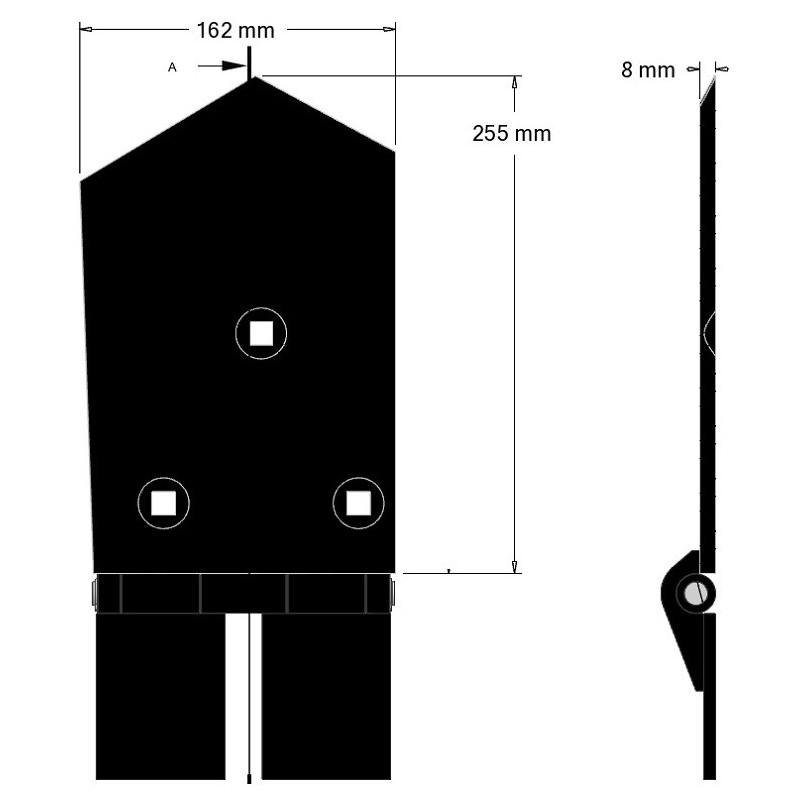 Soc gauche 8-162-255L – soc pour arracheuses Wuhlmaus | OEM Wuhlmaus 0000213100 | fabricant KiJ